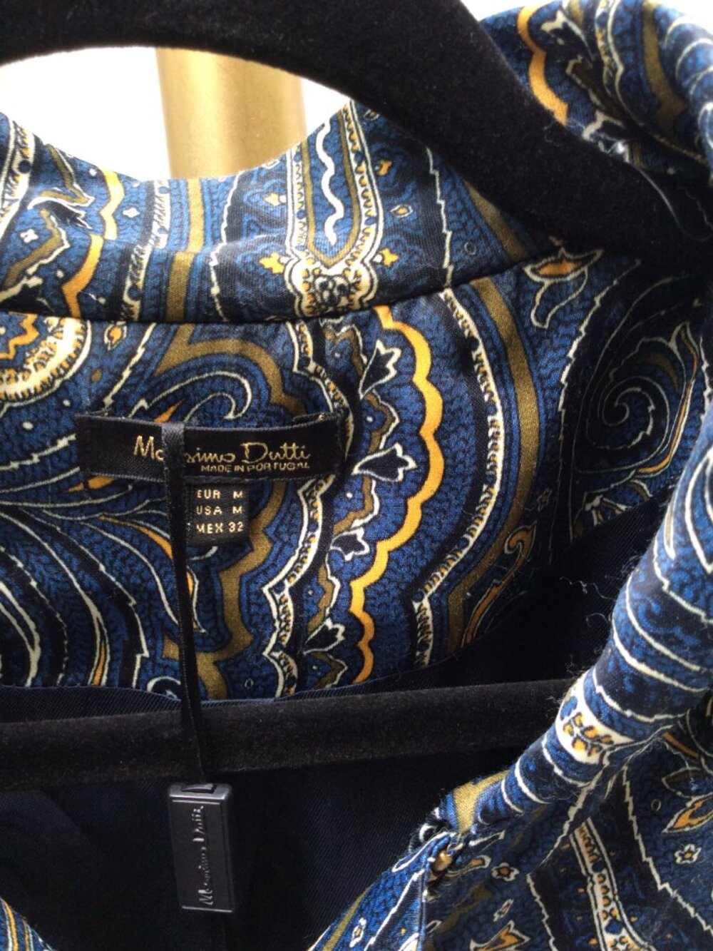 Massimo Dutti Paisley Sateen Bomber Jacket M NWT - Picture 3 of 4